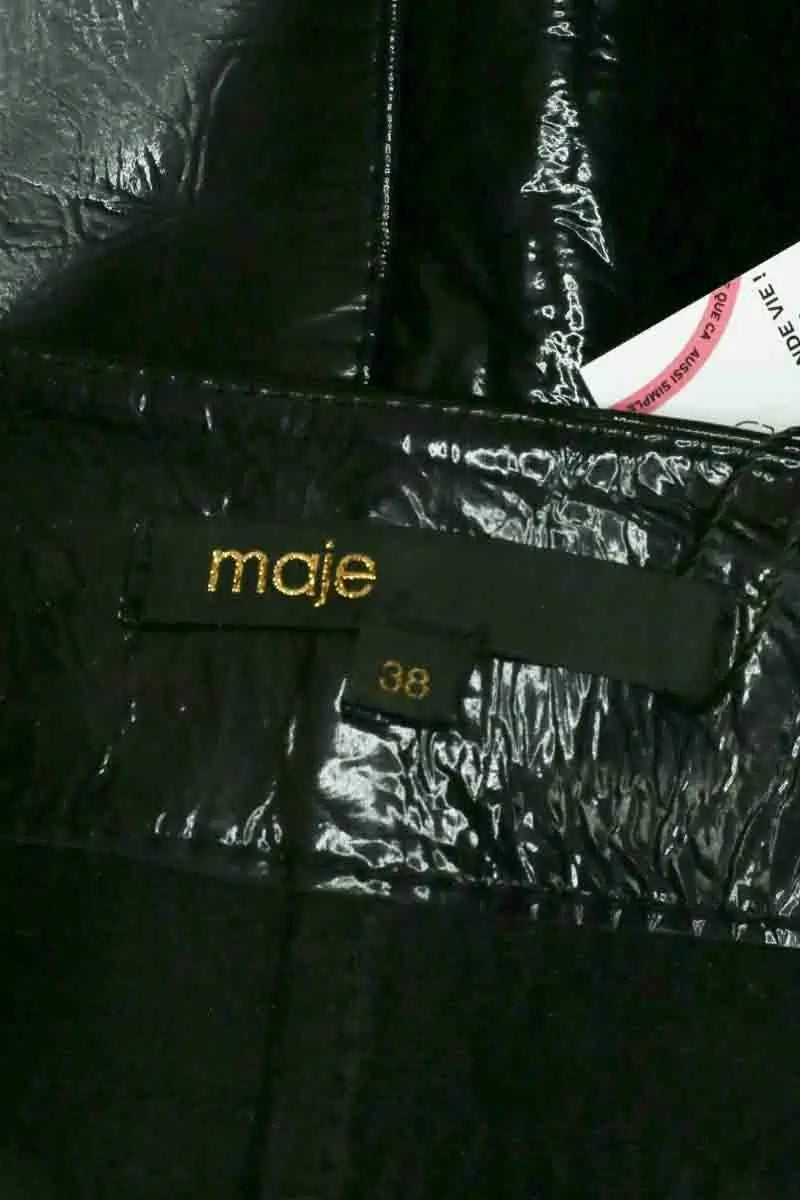 Mini jupe Maje Noir en Cuir verni