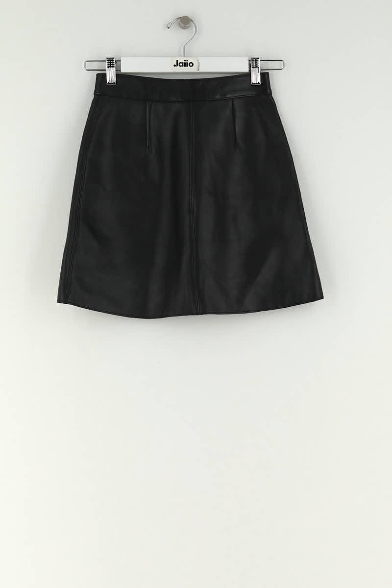 Mini jupe Maje Noir en Cuir