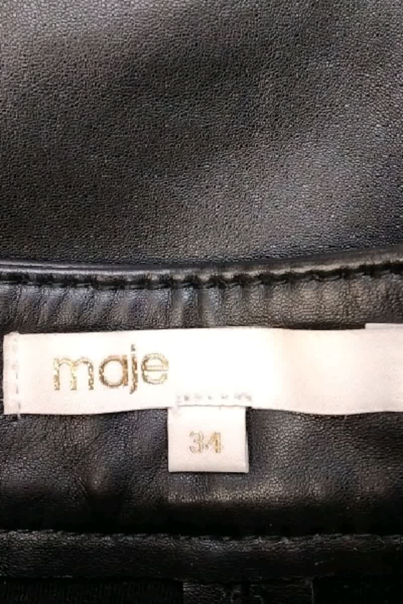 Mini jupe Maje Noir en Cuir