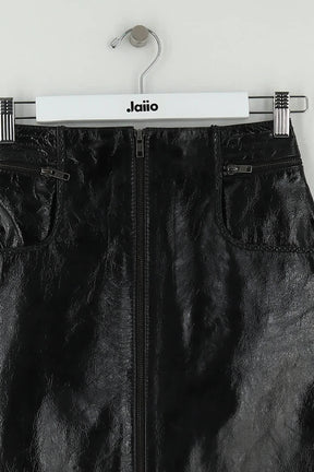 Mini jupe Maje Noir en Cuir