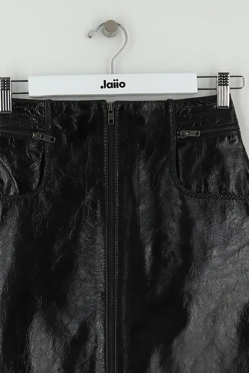 Mini jupe Maje Noir en Cuir