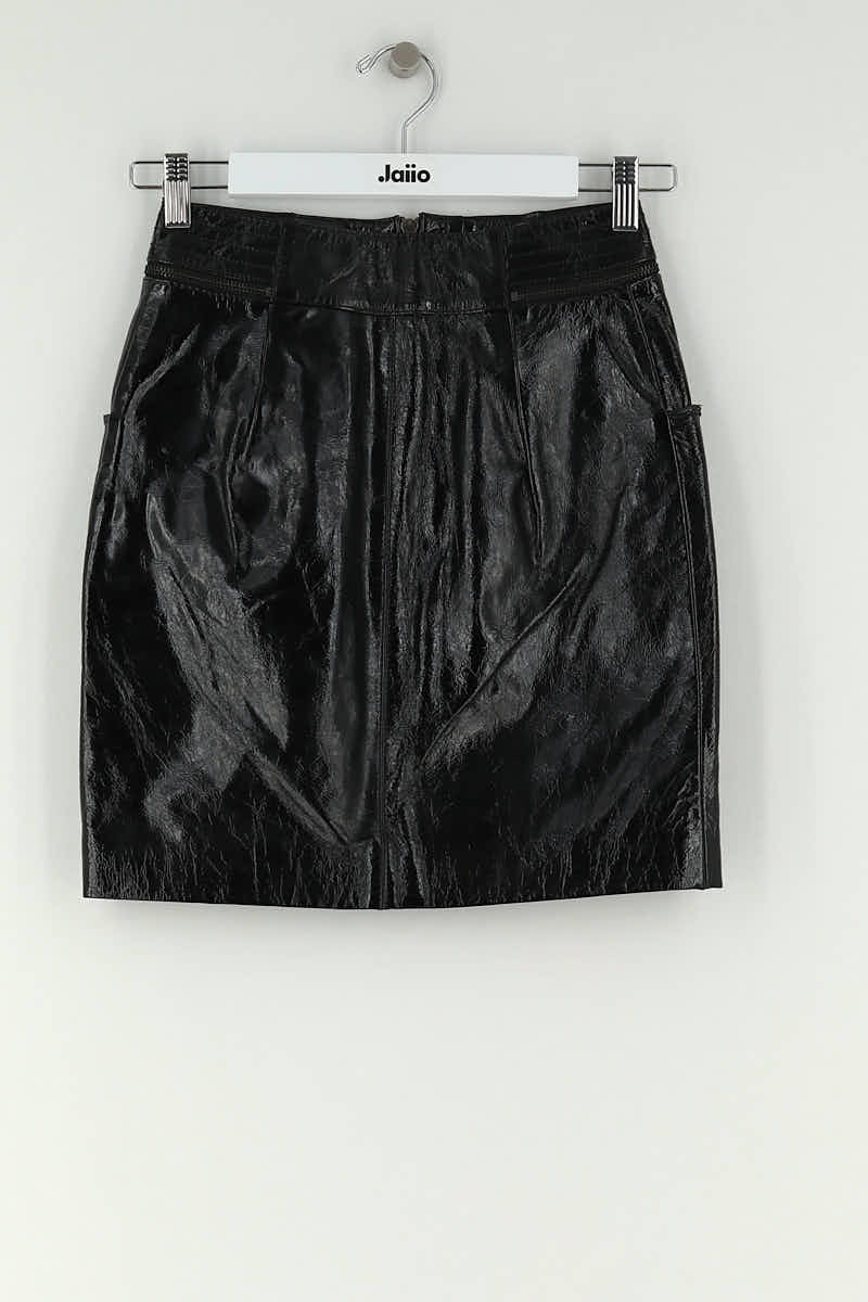 Mini jupe Maje Noir en Cuir