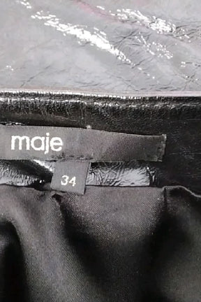 Mini jupe Maje Noir en Cuir