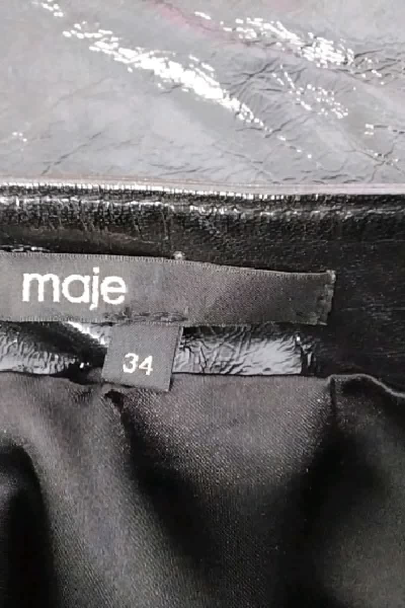 Mini jupe Maje Noir en Cuir