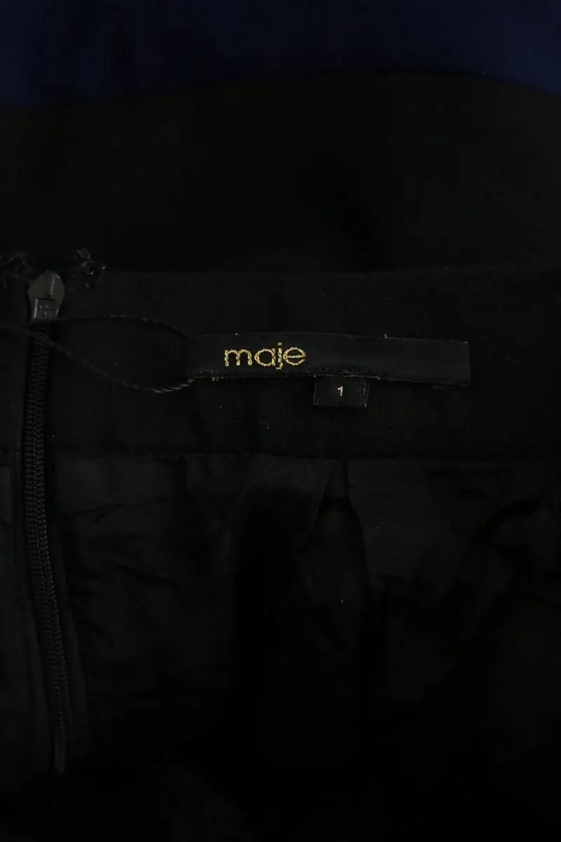 Mini jupe Maje Noir en Polyester