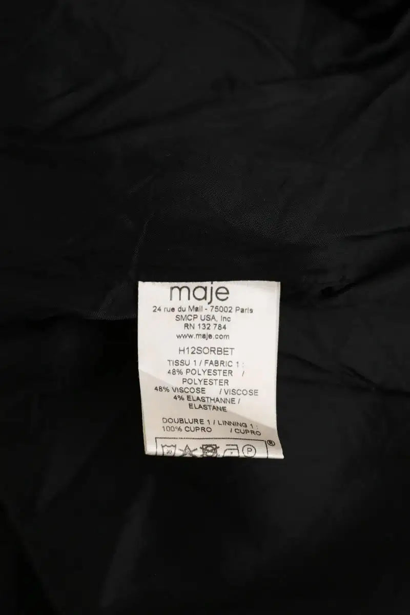 Mini jupe Maje Noir en Polyester