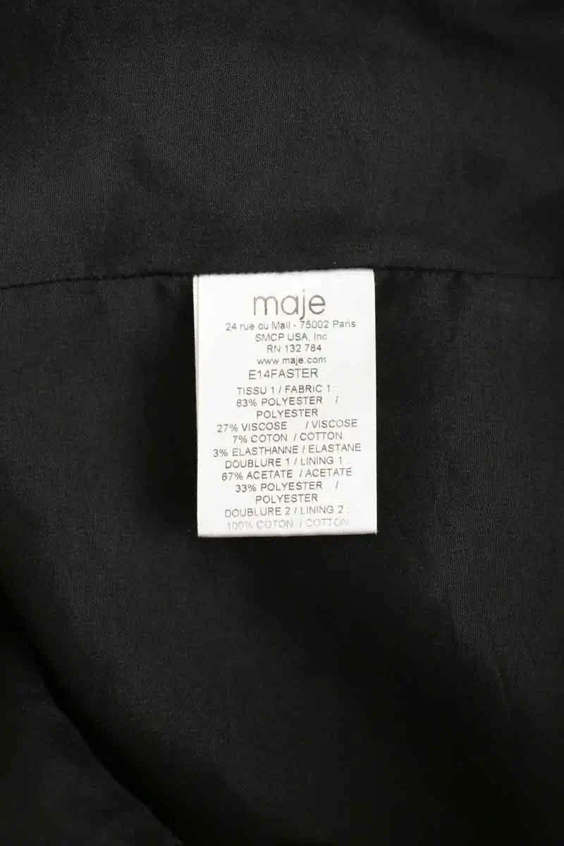 Mini jupe Maje Noir en Polyester