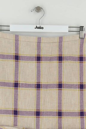 Mini jupe Rejina Pyo Beige en Lin