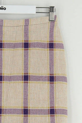 Mini jupe Rejina Pyo Beige en Lin