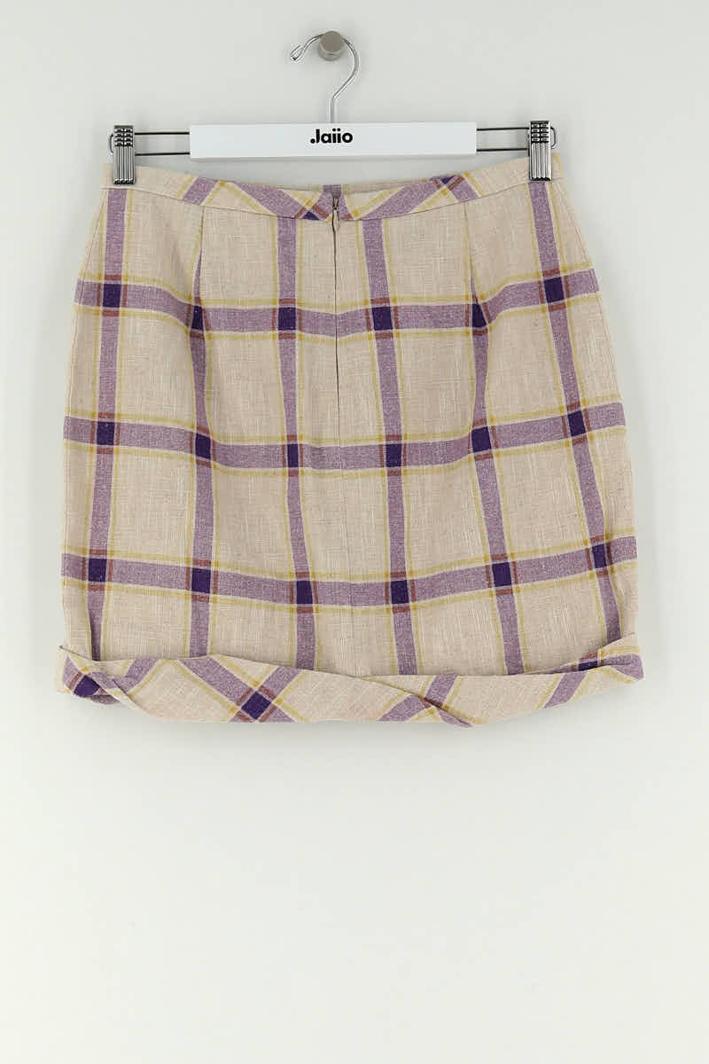 Mini jupe Rejina Pyo Beige en Lin