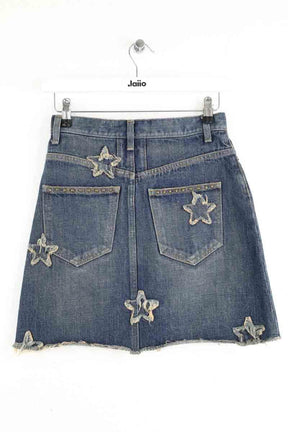 Mini jupe Saint Laurent Bleu en Coton