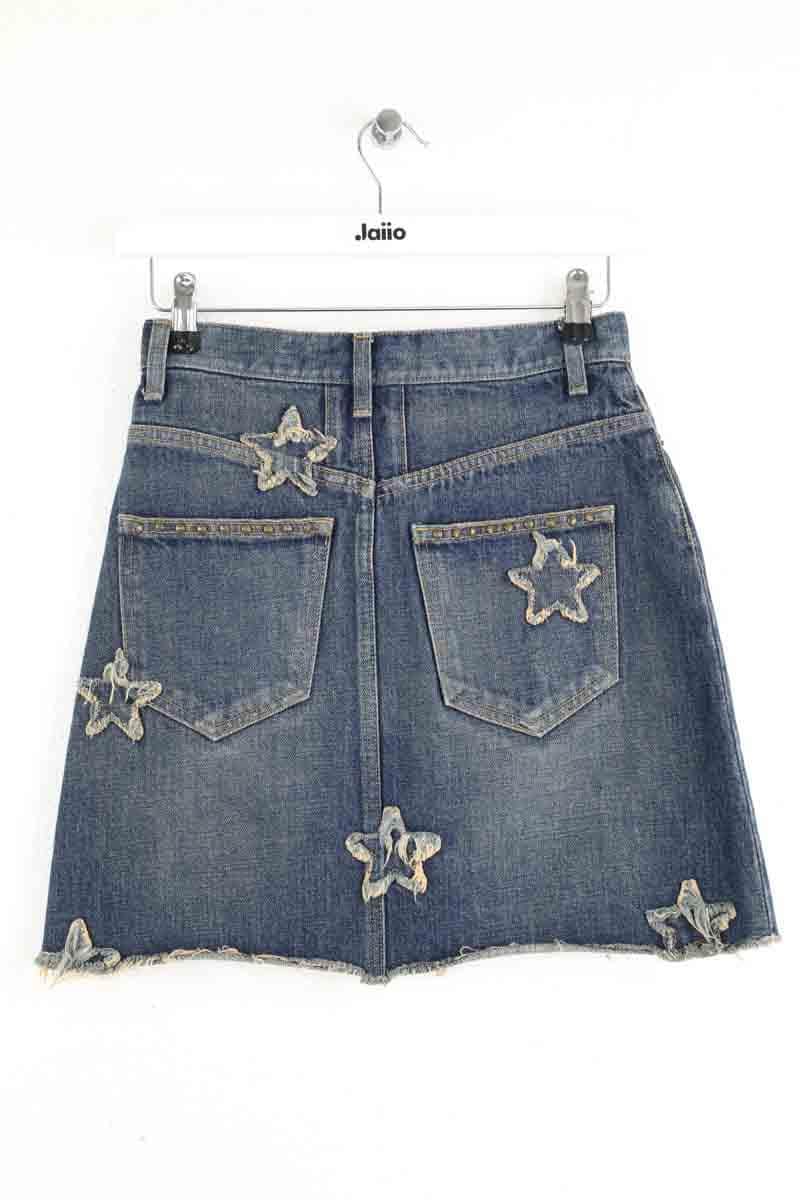 Mini jupe Saint Laurent Bleu en Coton