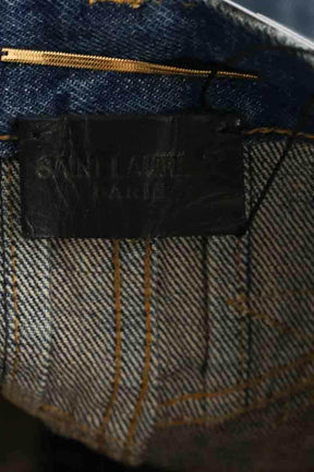 Mini jupe Saint Laurent Bleu en Coton