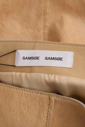 Mini jupe Samsoe Samsoe Camel en Cuir