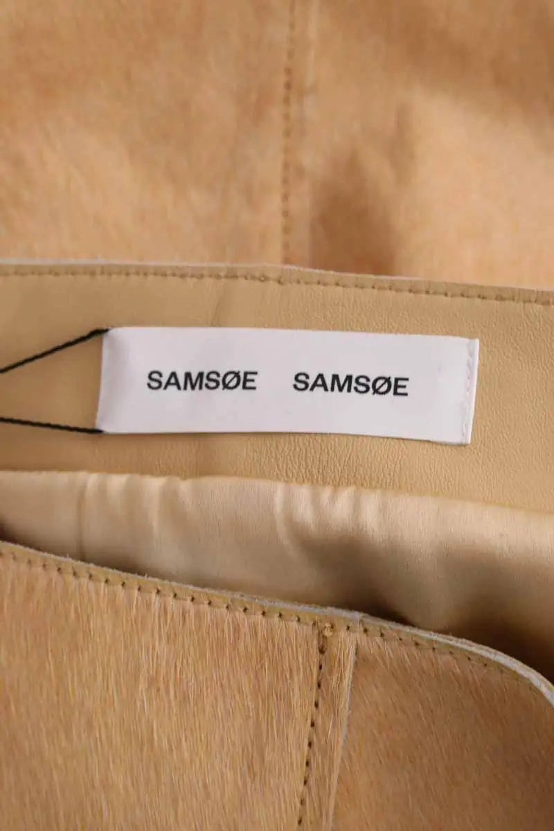 Mini jupe Samsoe Samsoe Camel en Cuir