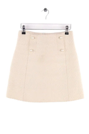 Mini jupe Sandro Blanc en Laine, taille S - Seconde Main
