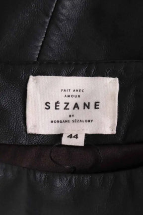 Mini jupe Sézane Noir en Cuir