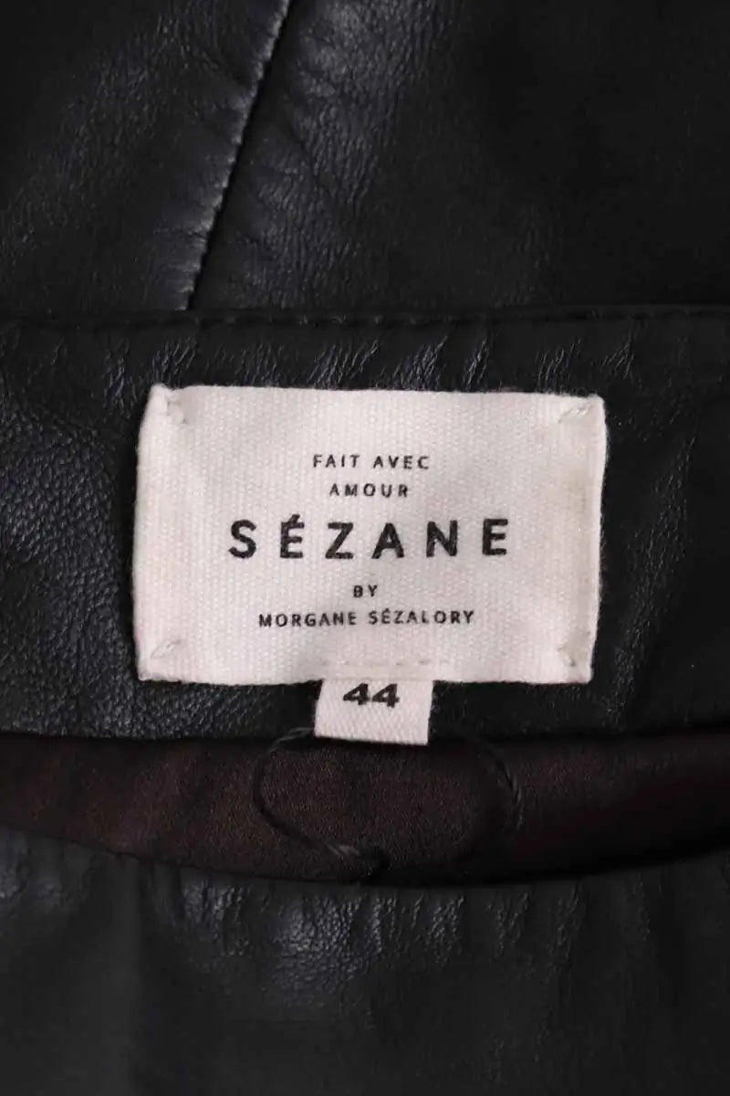 Mini jupe Sézane Noir en Cuir
