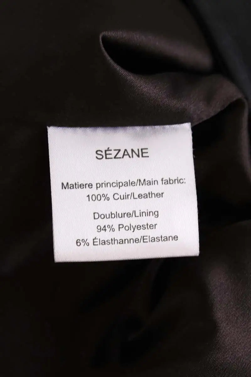 Mini jupe Sézane Noir en Cuir