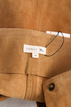 Mini jupe Soeur Dakota Camel en Daim