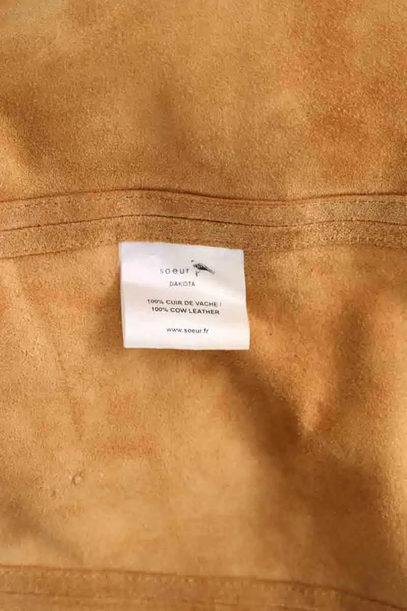 Mini jupe Soeur Dakota Camel en Daim