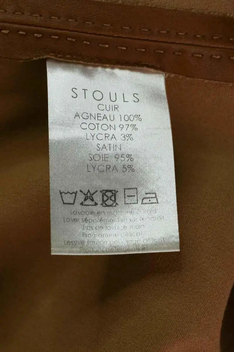 Mini jupe Stouls Camel en Cuir