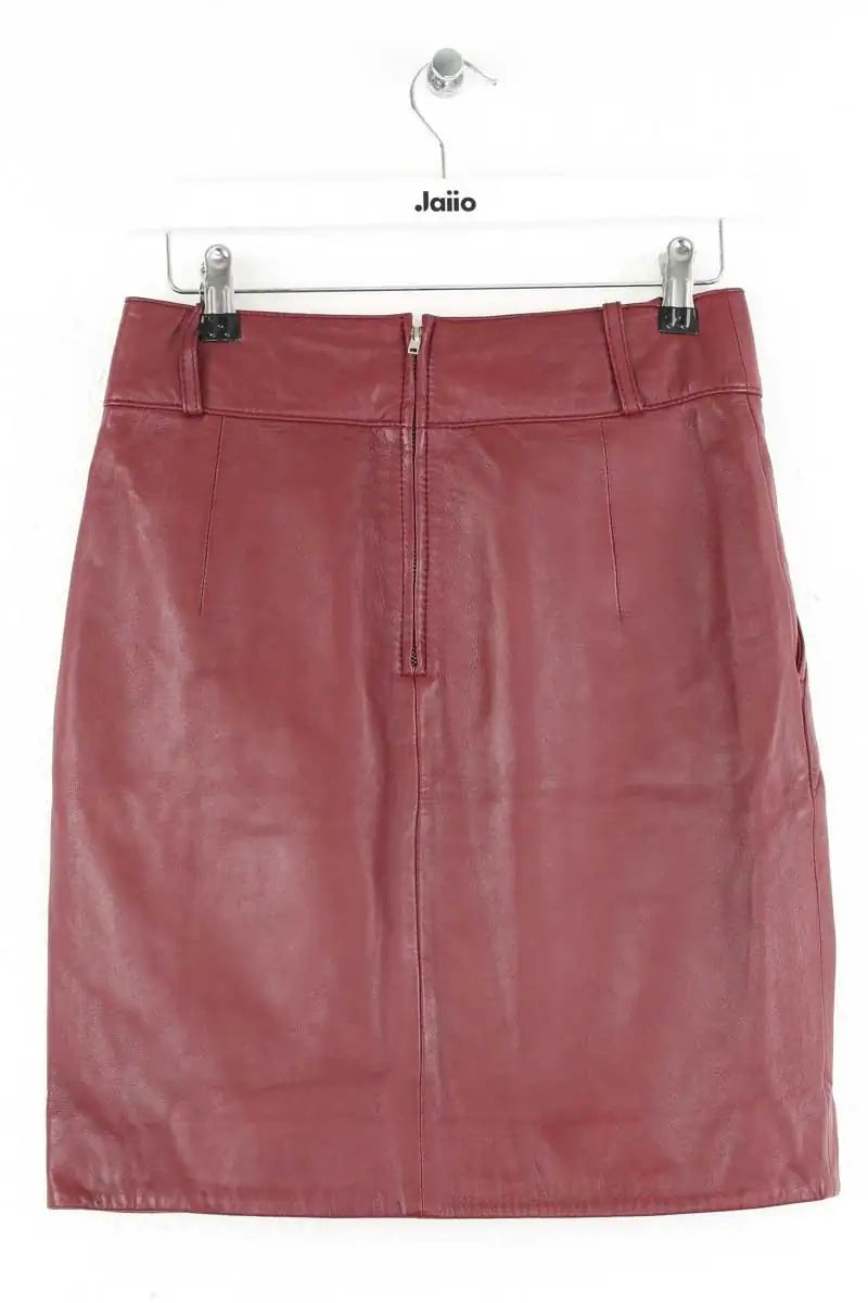 Mini jupe Tara Jarmon Bordeaux en Cuir