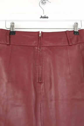 Mini jupe Tara Jarmon Bordeaux en Cuir