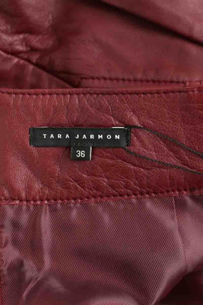 Mini jupe Tara Jarmon Bordeaux en Cuir