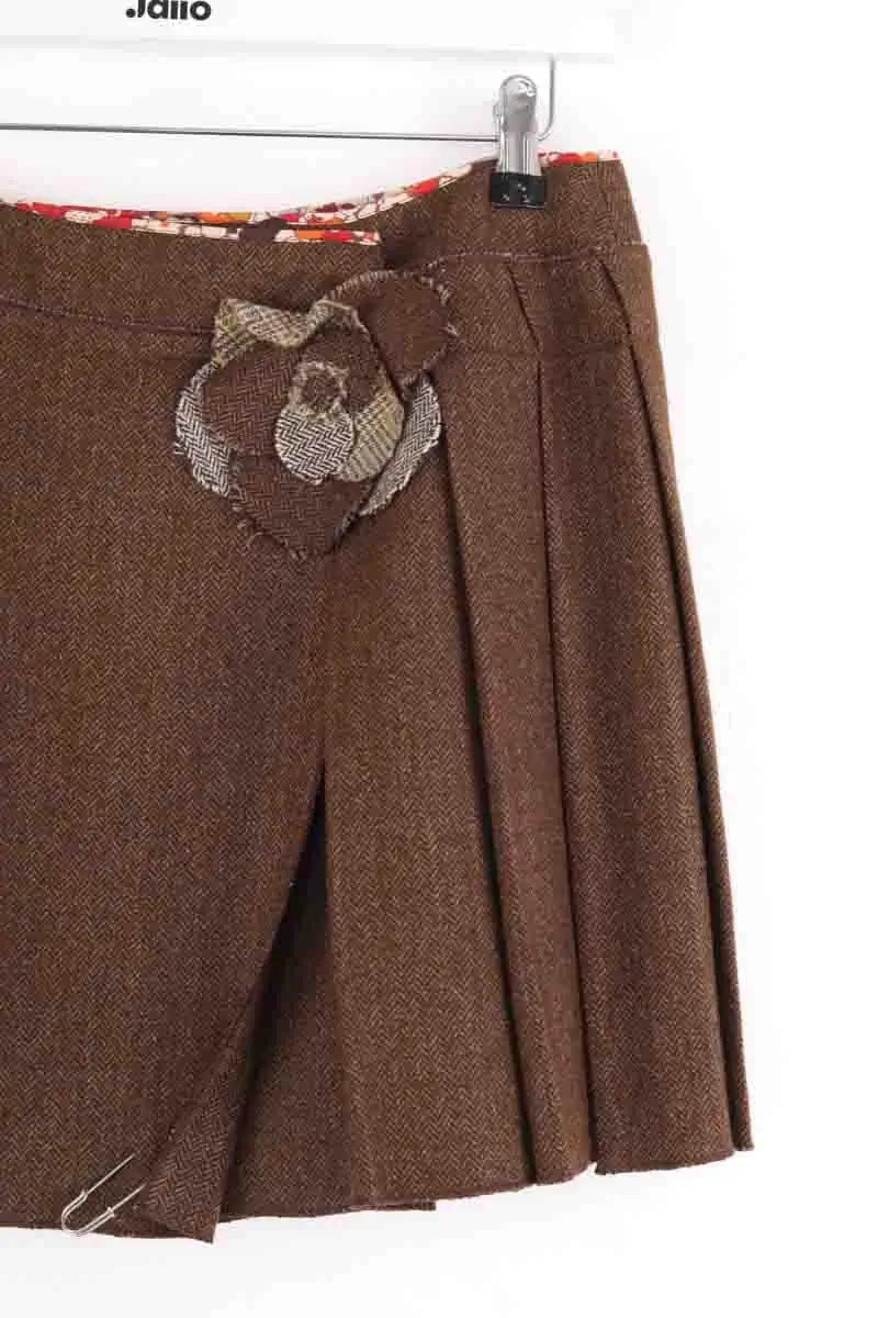 Mini jupe Tara Jarmon Marron en Laine