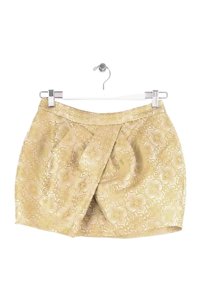 Mini jupe Vera Wang Doré en Synthétique, taille XS - Seconde Main
