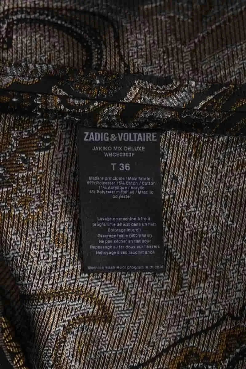Mini jupe Zadig & Voltaire Doré en Synthétique