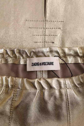 Mini jupe Zadig & Voltaire Jaden metal Doré en Cuir