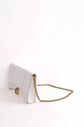Mini sac Balenciaga Hourglass Blanc en Cuir