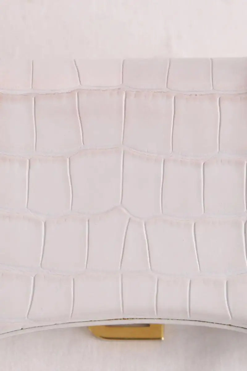 Mini sac Balenciaga Hourglass Blanc en Cuir