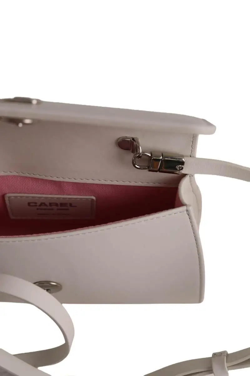 Mini sac Carel Ecru en Cuir