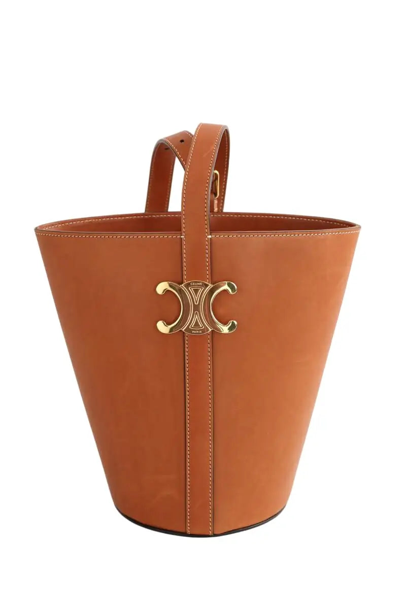 Mini sac Celine Sac seau triomphe Marron en Cuir - Seconde Main