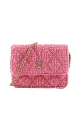 Mini sac Chanel Rose en Tweed - Seconde Main