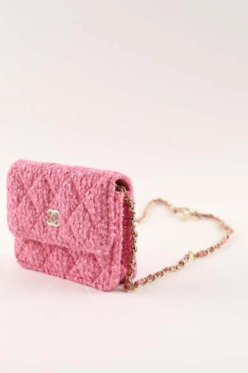 Mini sac Chanel Rose en Tweed