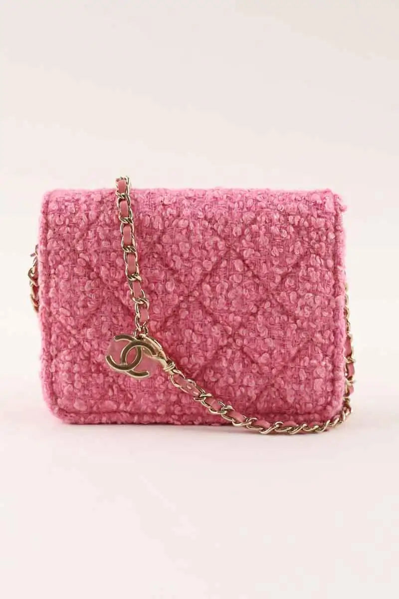 Mini sac Chanel Rose en Tweed