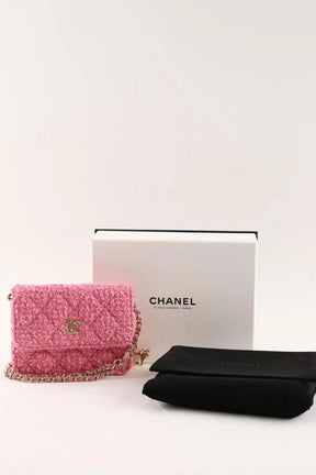 Mini sac Chanel Rose en Tweed