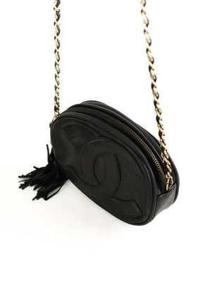 Mini sac Chanel Tambourin Noir en Cuir