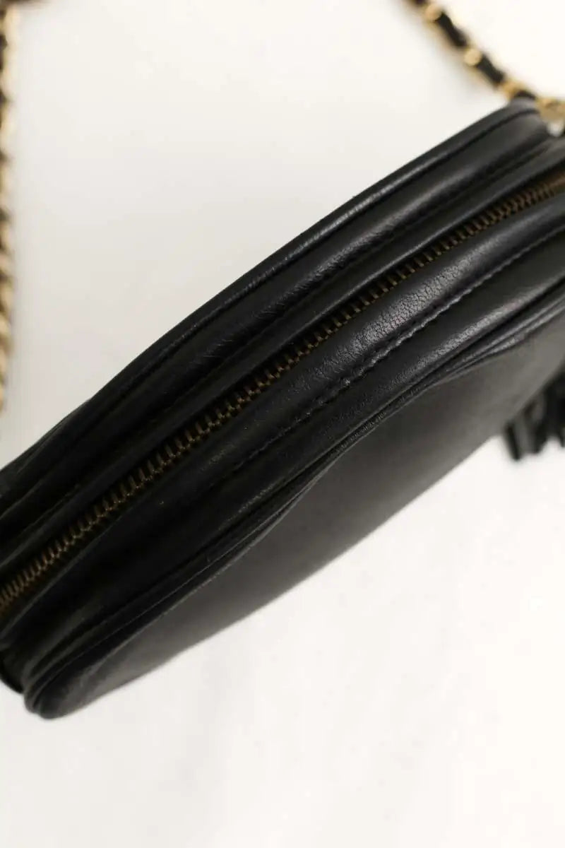 Mini sac Chanel Tambourin Noir en Cuir