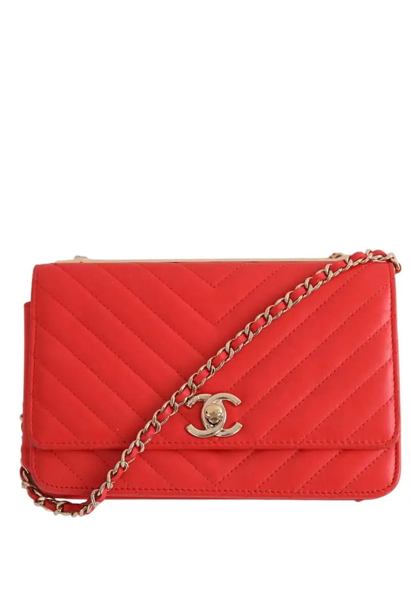 Mini sac Chanel Trendy CC Wallet on Chain Orange en Cuir - Seconde Main