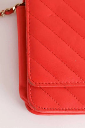 Mini sac Chanel Trendy CC Wallet on Chain Orange en Cuir