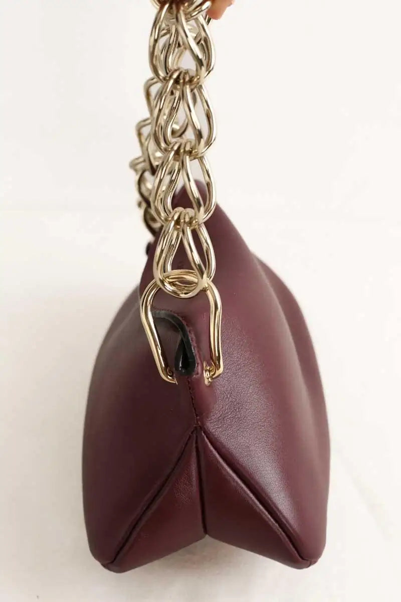 Mini sac Chloé Juana small Bordeaux en Cuir