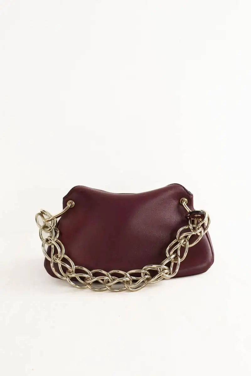 Mini sac Chloé Juana small Bordeaux en Cuir