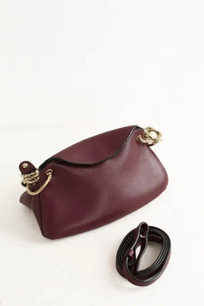 Mini sac Chloé Juana small Bordeaux en Cuir
