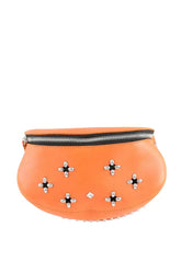 Mini sac Herbert Frère Soeur LA LILI ROCK FLEURS Orange en Cuir - Seconde Main