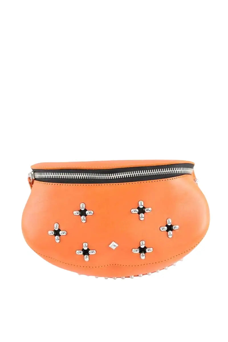 Mini sac Herbert Frère Soeur LA LILI ROCK FLEURS Orange en Cuir - Seconde Main